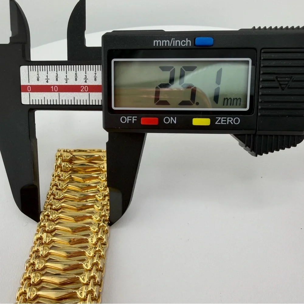 Vintage Jacmel Mauritius 18K Gold Vermeil 925 Wide Gate Link Bracelet